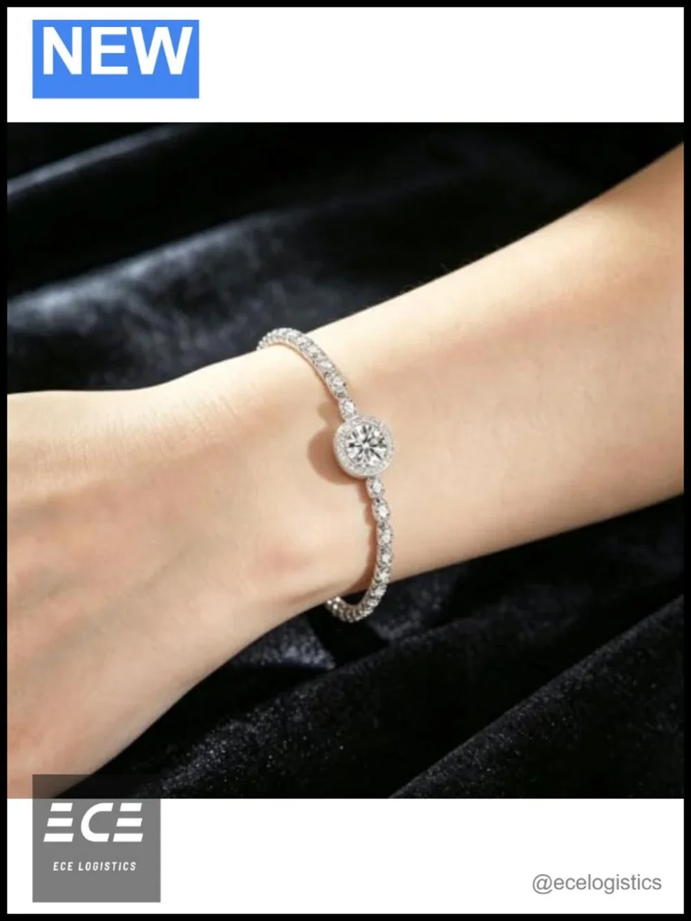 1CT Round Moissanite Tennis Bracelet Lab-Created S925 Sterling Silver